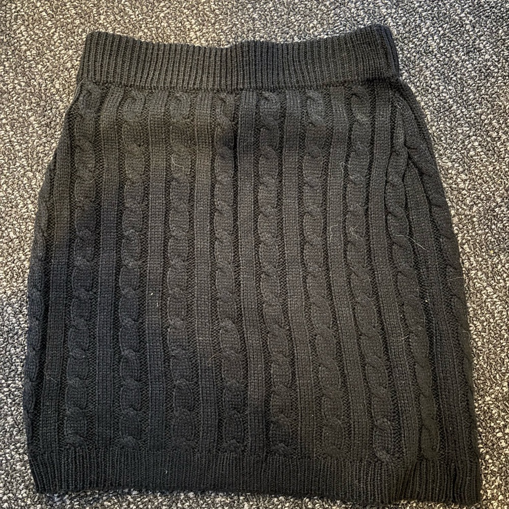 Black Cable Knit Skirt